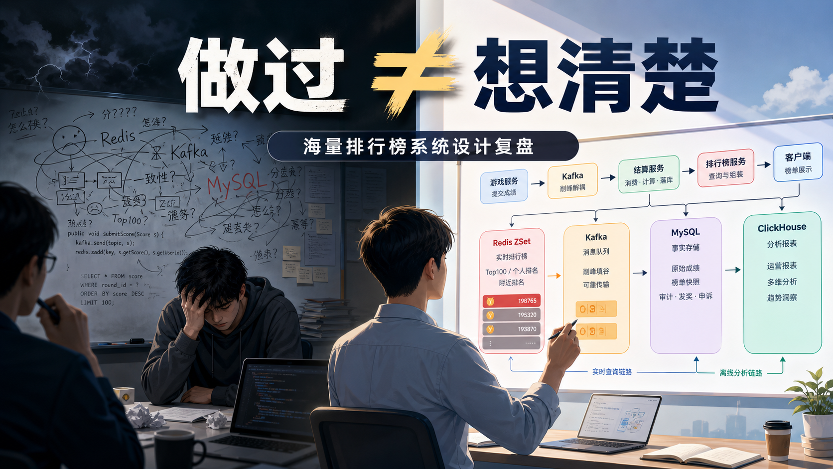 我做了十几年后端，却在一道排行榜系统设计题上翻车了